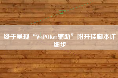 终于呈现“WePOKer辅助	”附开挂脚本详细步