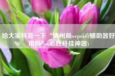 给大家科普一下“德州局wepoker辅助器好用吗	”(必胜开挂神器)