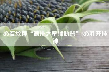 必看教程“德扑之星辅助器”(必胜开挂神