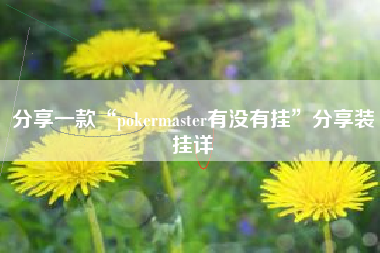 分享一款“pokermaster有没有挂”分享装挂详